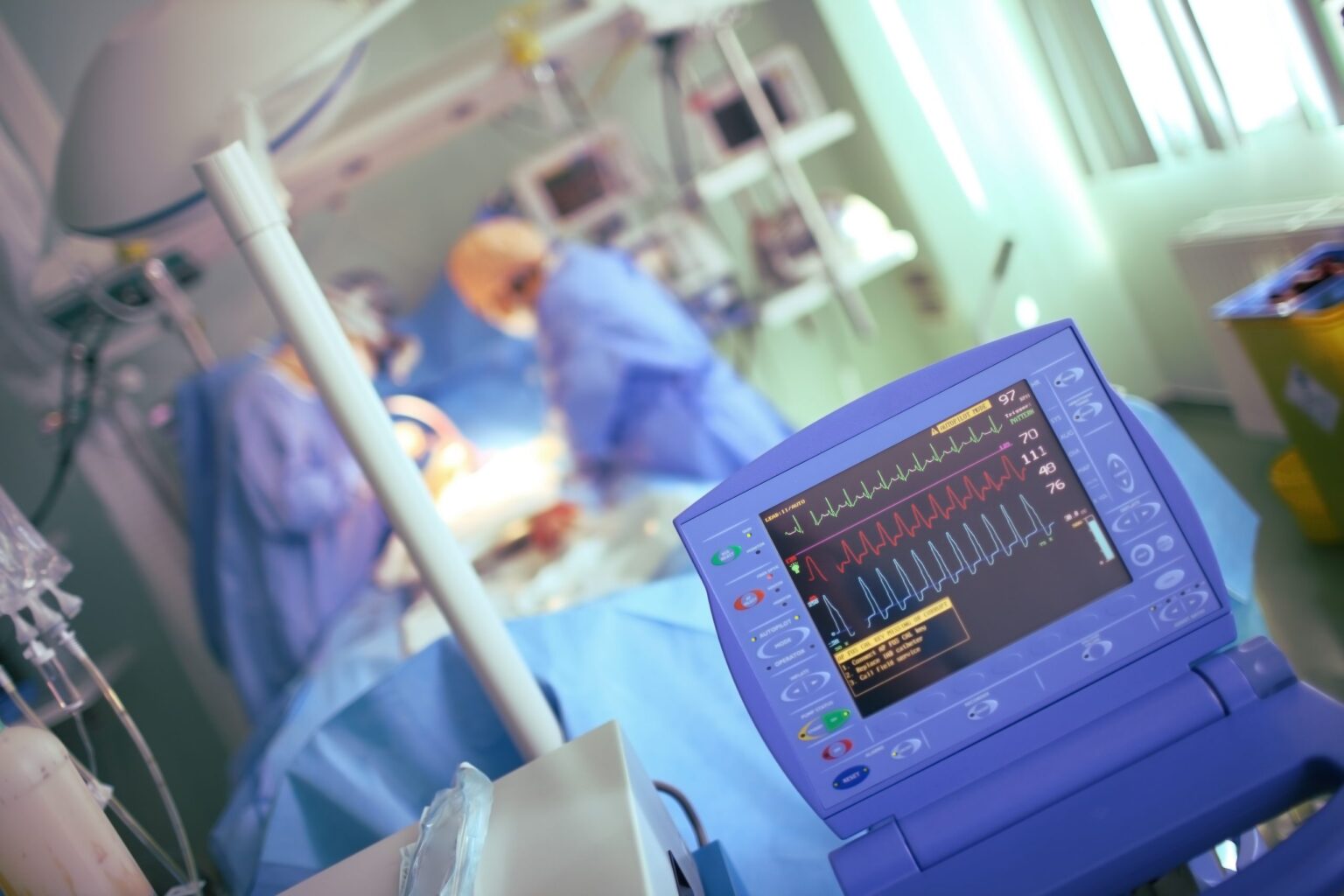 heart monitor in a hospital room